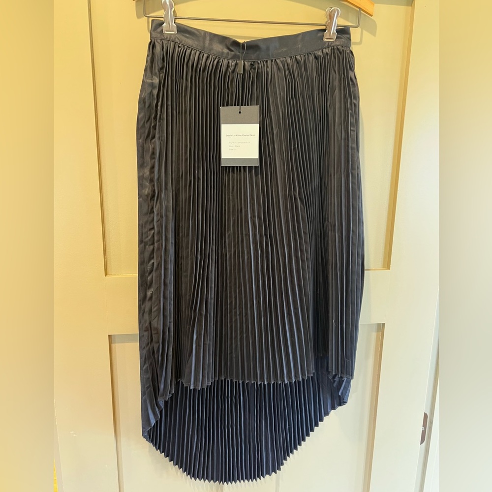 Jessie Liu Klhloe Black Pleated High Low Skirt NWT Small